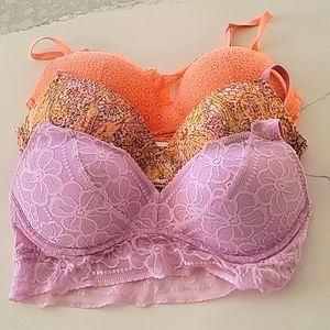 Set of 3 VS Bralettes 36C